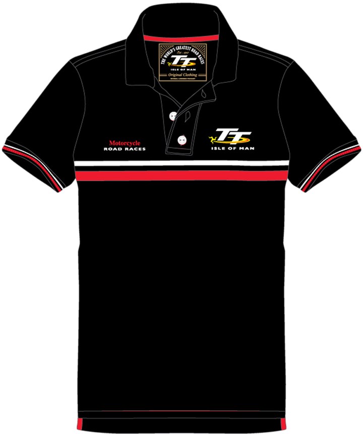 TT 2014 Road Races Polo Shirt Black - click to enlarge