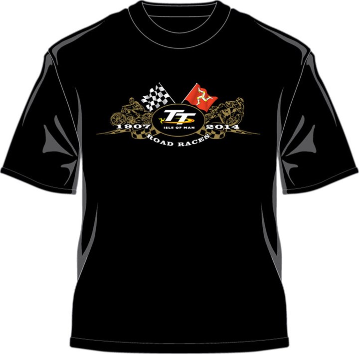 TT 2014 T Shirt Gold Bikes Black - click to enlarge
