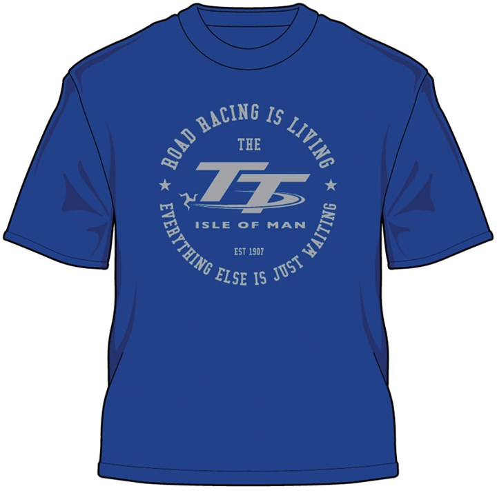 TT 2014 Retro T-Shirt Racing is Living Grey - click to enlarge