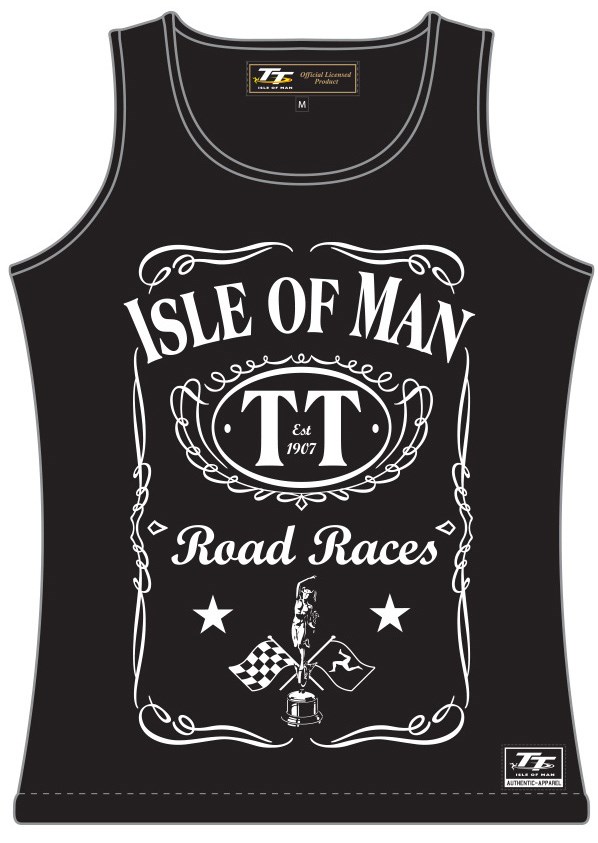 TT Ladies Raised Print Vest Black - click to enlarge