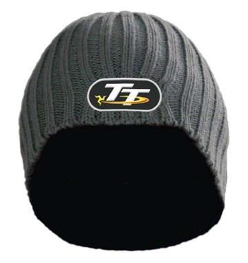 TT Grey Ribbed Beanie - click to enlarge
