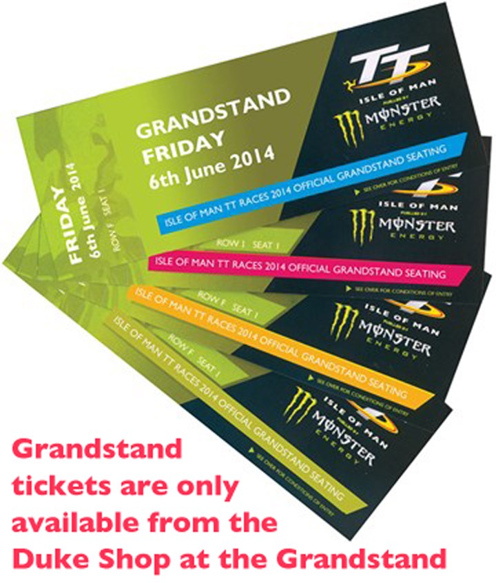 TT 2014 Main Grandstand Tickets - click to enlarge
