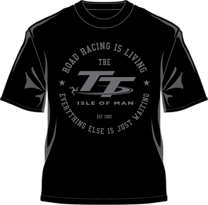 TT 2014 Retro T-Shirt Racing is Living Black : Isle of Man TT Shop