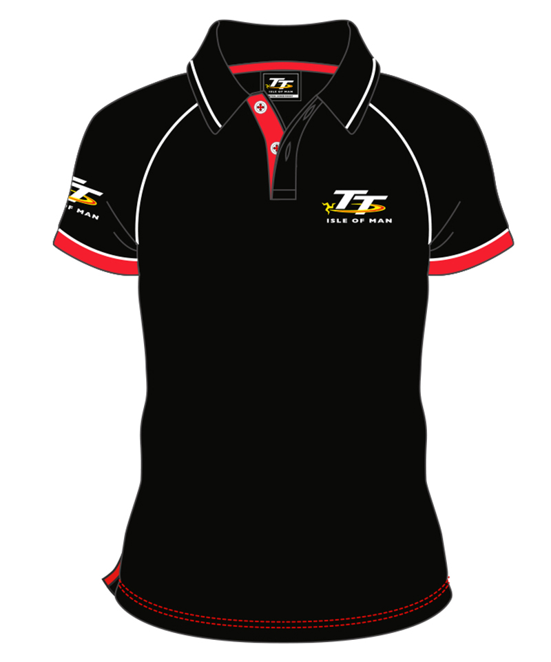 TT Polo Black with Red/White Trim : Isle of Man TT Shop