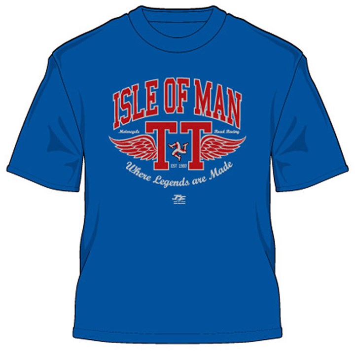 TT  Retro T-Shirt Red Wings Royal Blue - click to enlarge