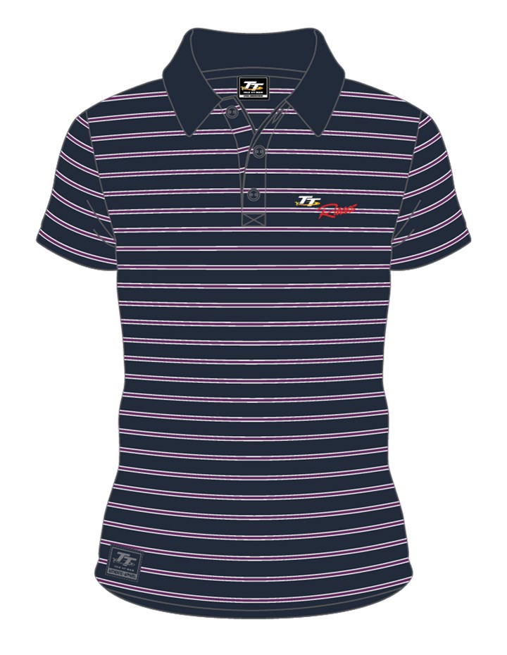 TT 2015 Polo Shirt Navy/Purple Hoop - click to enlarge