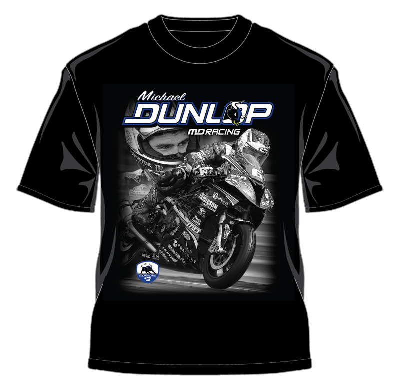 MD Racing Michael Dunlop Tshirt Black Isle of Man TT Shop