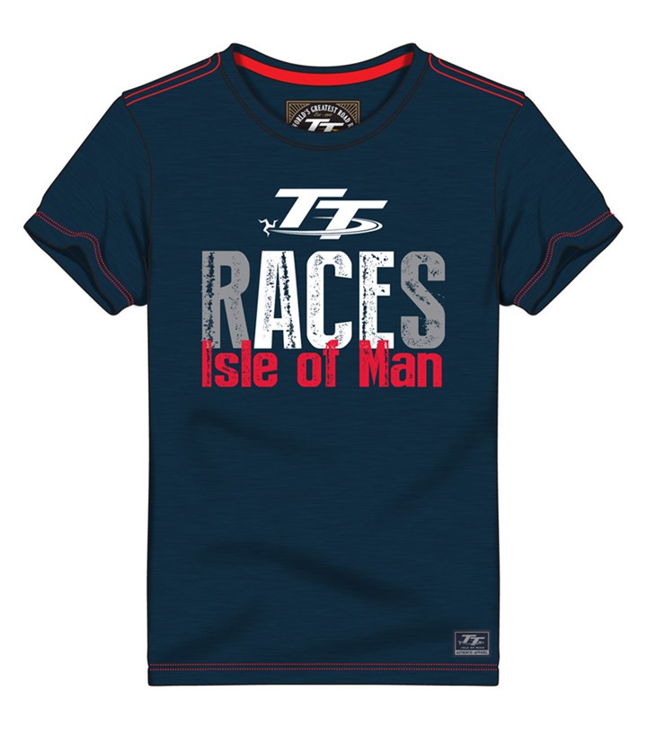 TT Races IOM Vintage T-Shirt Navy - click to enlarge
