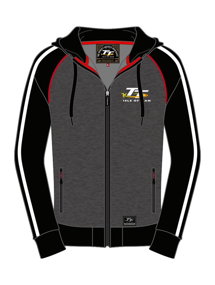 TT Zip Hoodie Grey/ Black - click to enlarge