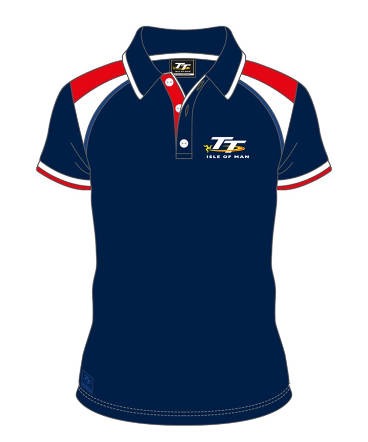 TT 2017 Red, White and Blue Polo - click to enlarge