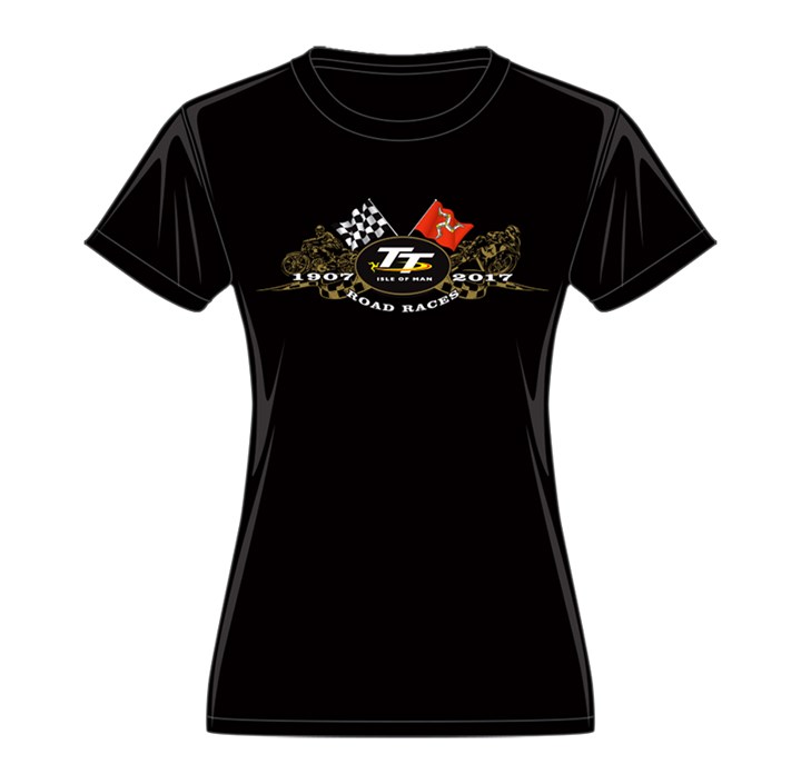TT Gold Bikes Ladies T-shirt Black - click to enlarge