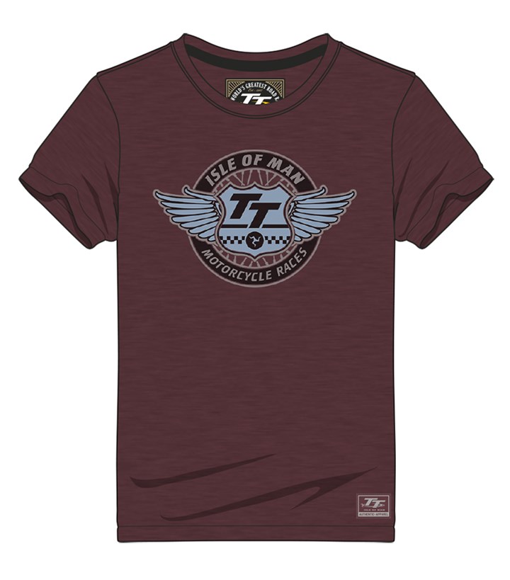 TT Vintage T-shirt TT Wings Maroon - click to enlarge