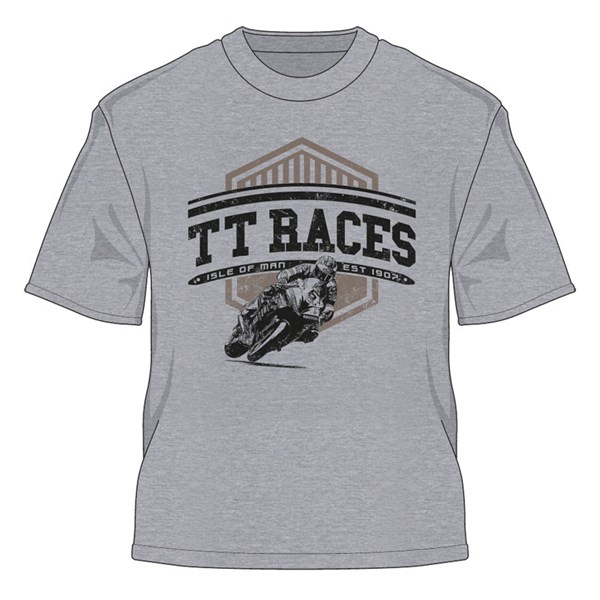 TT Races est 1907 Retro T-Shirt Grey : Isle of Man TT Shop