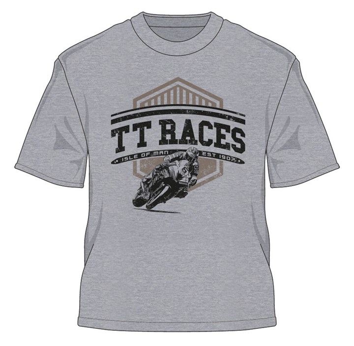 TT Races est 1907 Retro T-Shirt Grey - click to enlarge