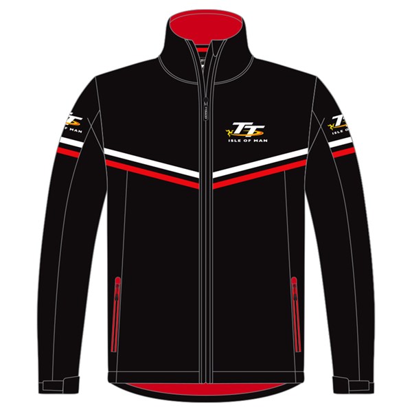 TT Softshell Jacket with Red & White Piping : Isle of Man TT Shop