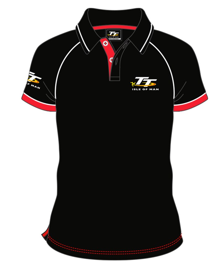TT Polo Black with Red/White Trim : Isle of Man TT Shop