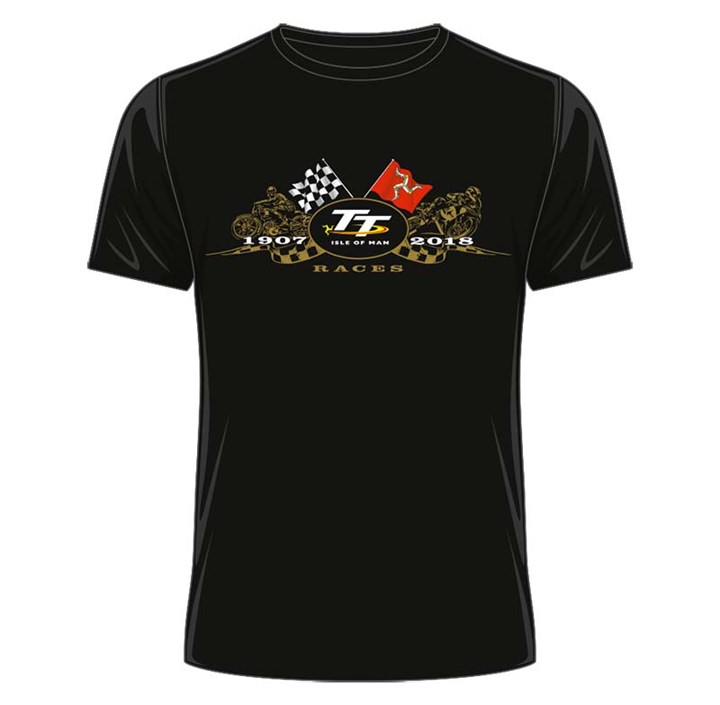 TT 2018 Gold Bikes T-shirt Black - click to enlarge