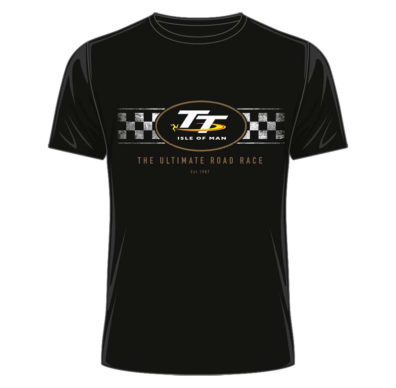 TT 2018 TT Logo Check Design T-Shirt Black : Isle of Man TT Shop