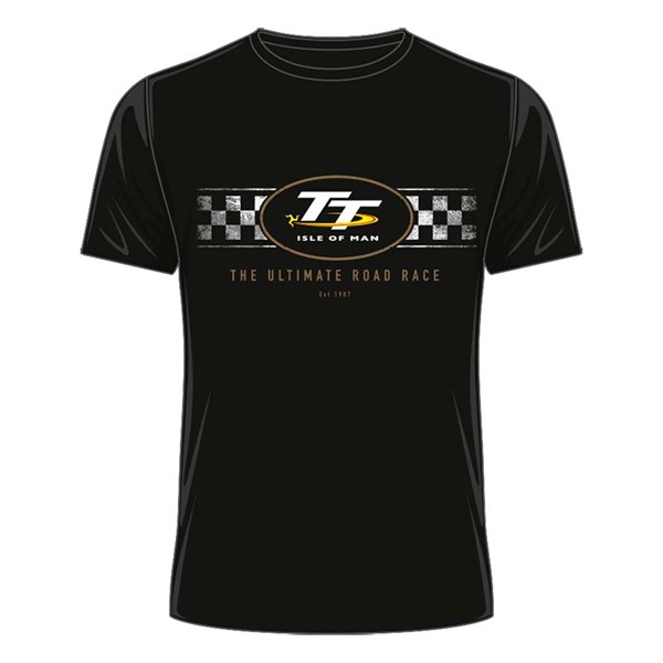 TT 2018 TT Logo Check Design T-Shirt Black : Isle of Man TT Shop