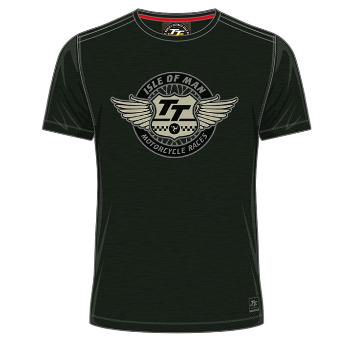 TT Wings Vintage T-Shirt Green Marl - click to enlarge