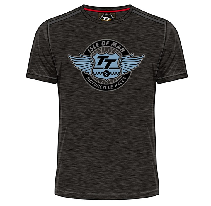 TT Wings Vintage T-Shirt Black Marl - click to enlarge
