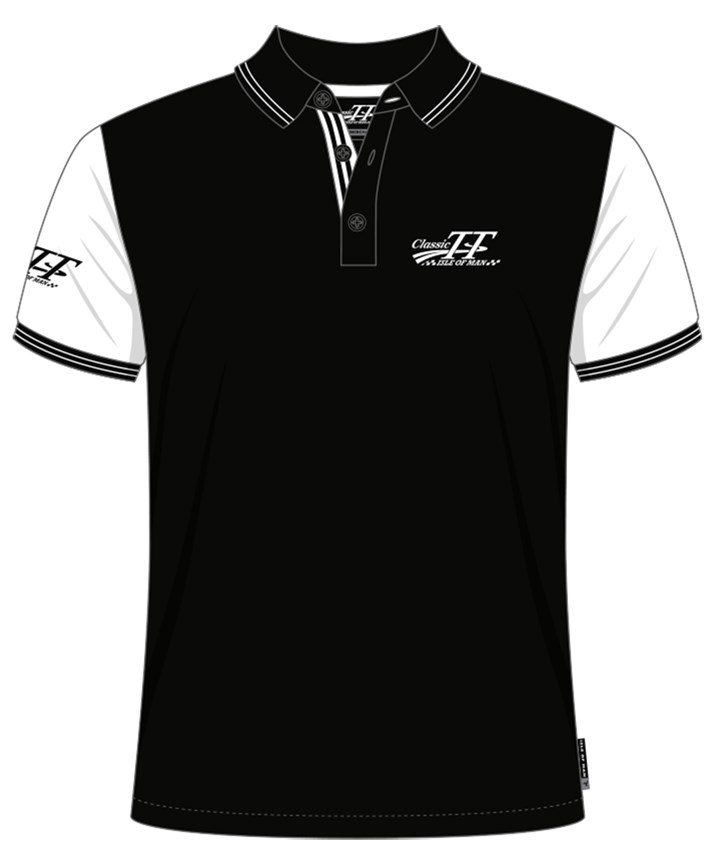 Classic TT Polo Black with White Sleeves - click to enlarge
