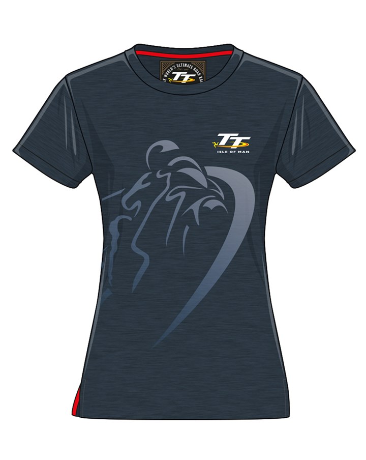 TT Ladies Navy Shadow T- Shirt - click to enlarge