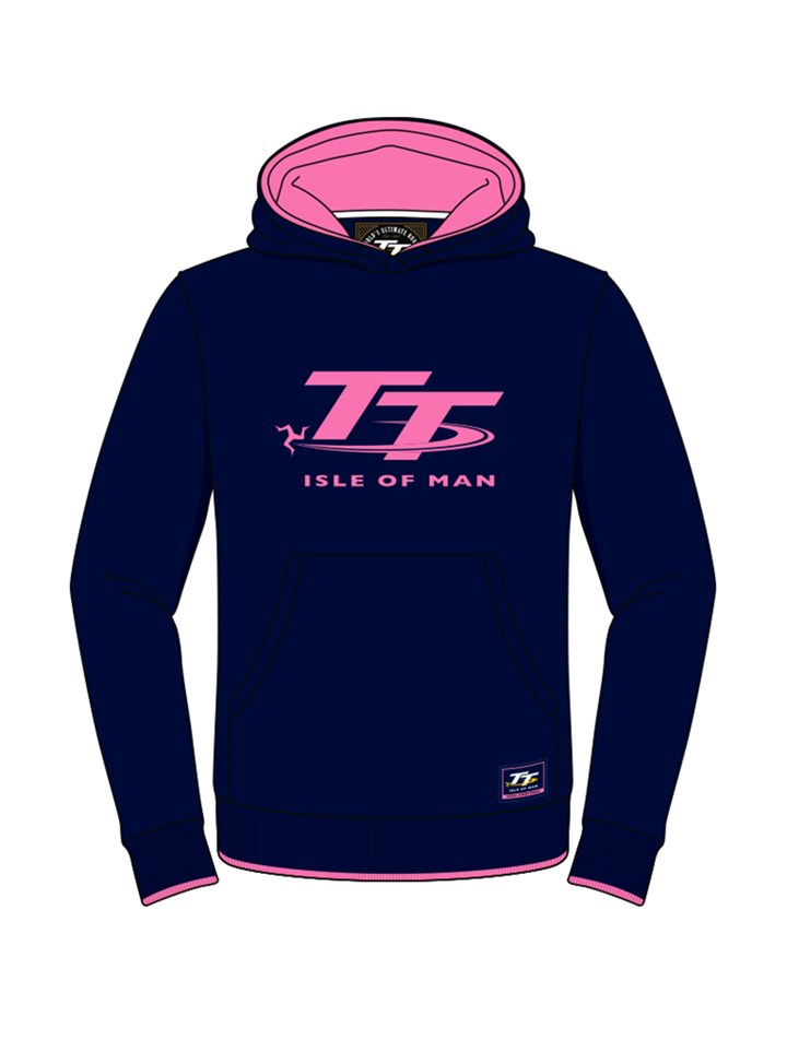 TT Childs Hoodie Navy/Pink - click to enlarge