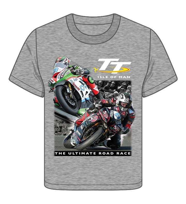 TT 2 Bikes Childs T- Shirt Grey - click to enlarge