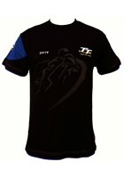 TT 2019 Shadow Bike T-shirt Black, Blue Trim.