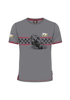 TT Custom T-Shirt Grey,Red Trim