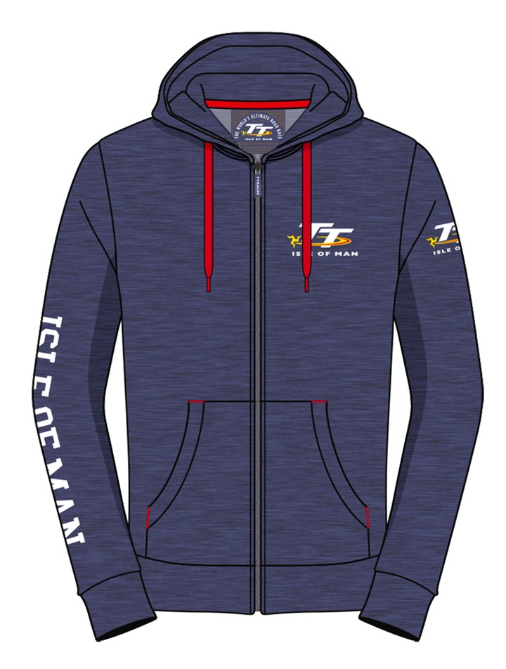 TT Hoodie Navy with Red Drawstring - click to enlarge