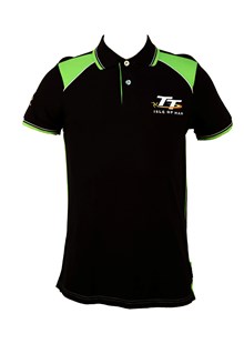 TT Polo Black, Green and White Shoulder