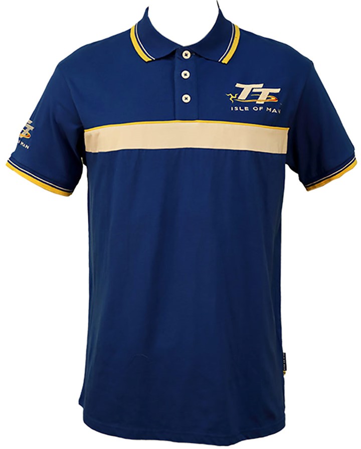 TT Polo Blue, White and Yellow Stripe - click to enlarge