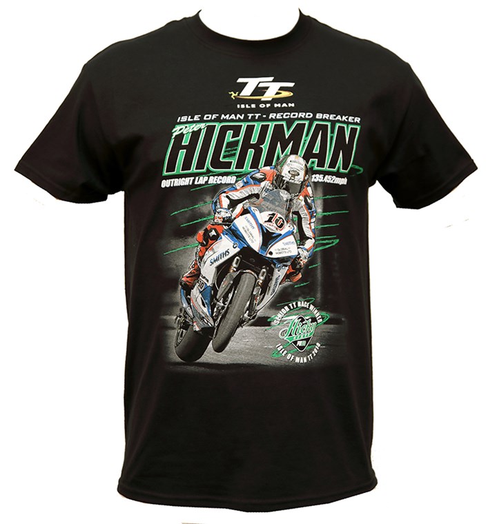 Peter Hickman Record Breaker (Green Lines) T-Shirt Black - click to enlarge