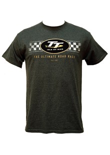 TT Logo Check Design T-Shirt Dark Heather