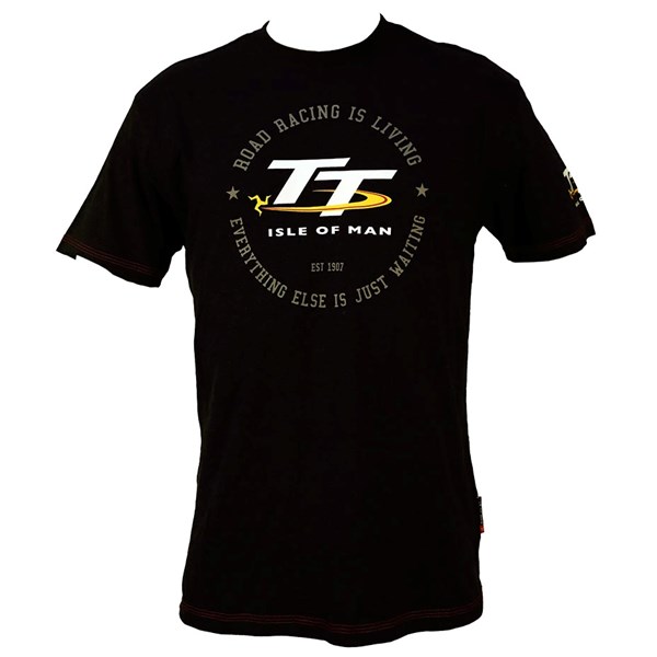 TT Vintage T-Shirt Black Road Racing is Living : Isle of Man TT Shop