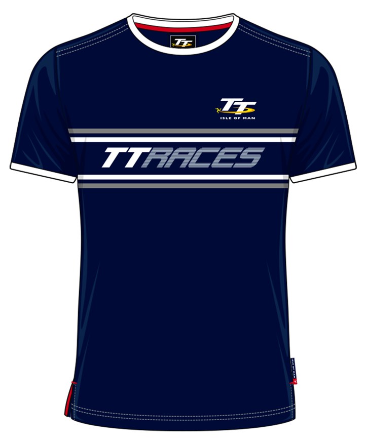 TT Vintage T-shirt Navy, Grey and White TT Races - click to enlarge