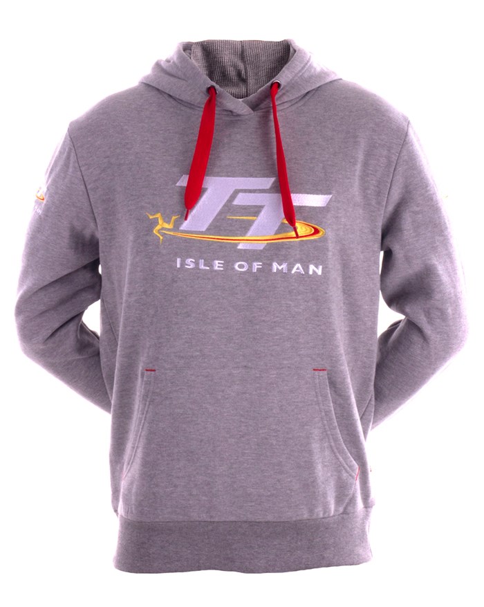 TT Grey Hoodie with Red Drawstring - click to enlarge