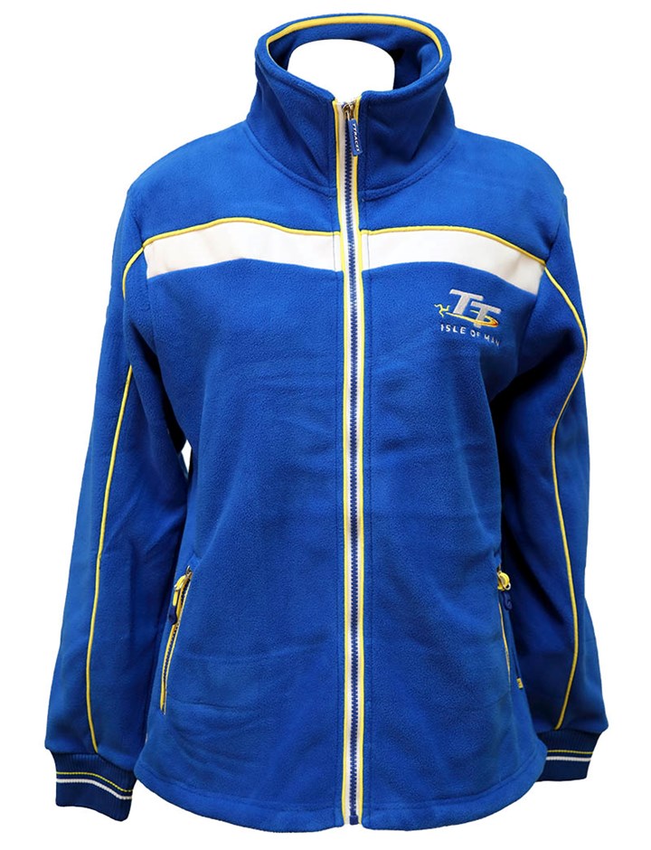 TT Ladies Blue and White Fleece,Yellow Stripe - click to enlarge