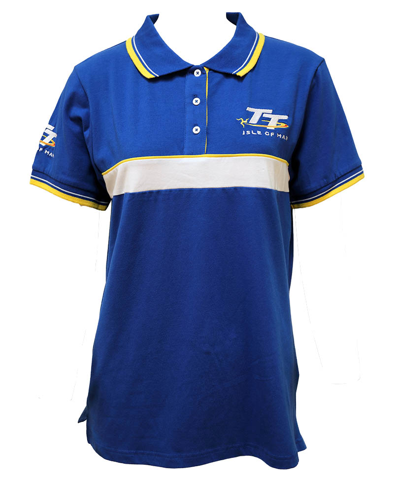 blue and white polo t shirt