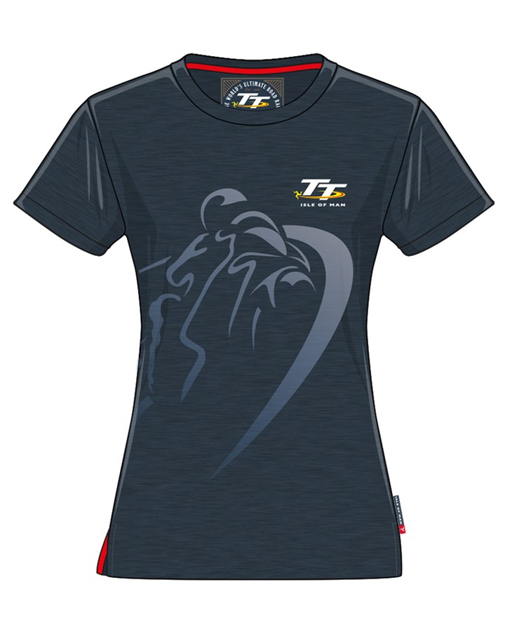 TT Ladies Shadow Bike T-Shirt Navy - click to enlarge
