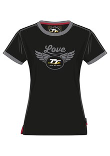 TT Ladies Love T-shirt Black and Grey
