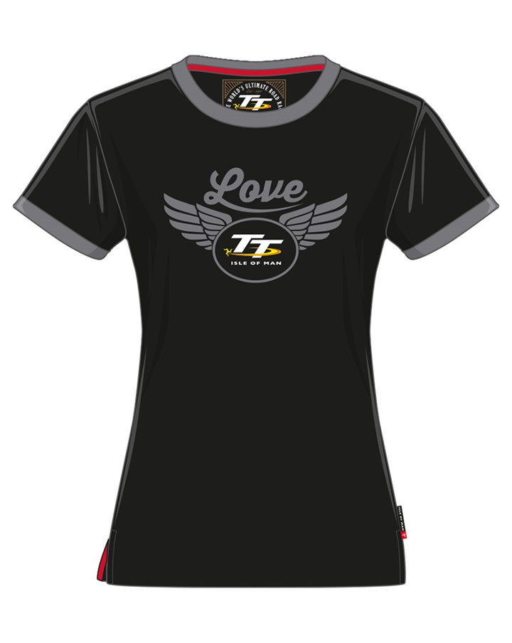 TT Ladies Love T-shirt Black and Grey - click to enlarge