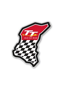 TT Course Chequered with Logo Sticker