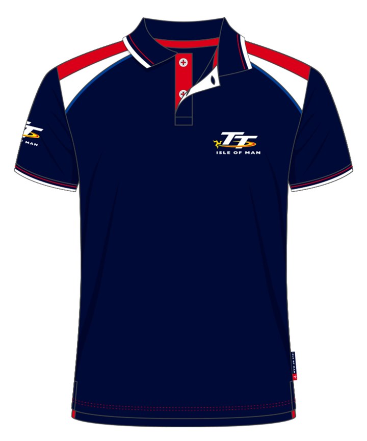 TT Polo Navy, Red and White Shoulders - click to enlarge