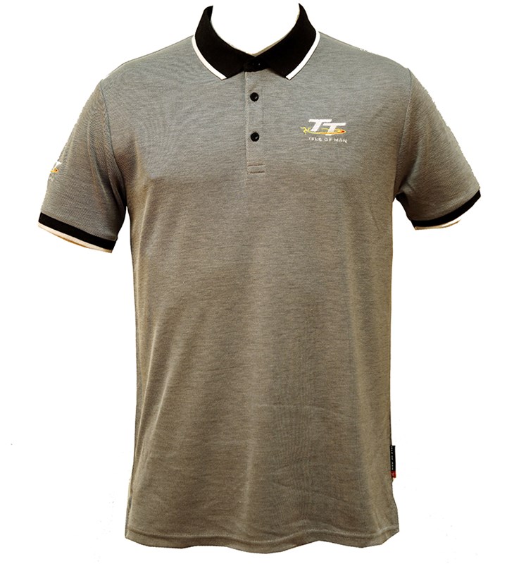 TT Polo Grey with Black/White Collar - click to enlarge
