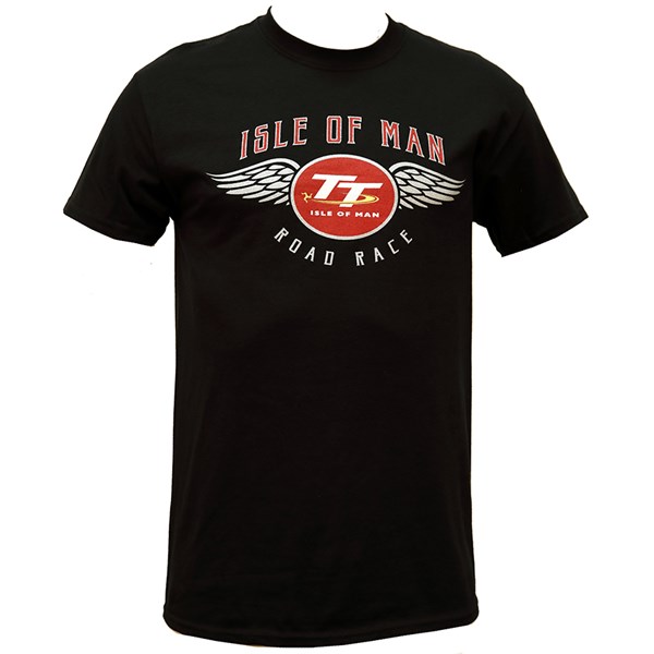 TT Isle of Man Road Race Wings T-Shirt Black : Isle of Man TT Shop
