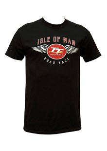 TT Isle of Man Road Race Wings T-Shirt Black