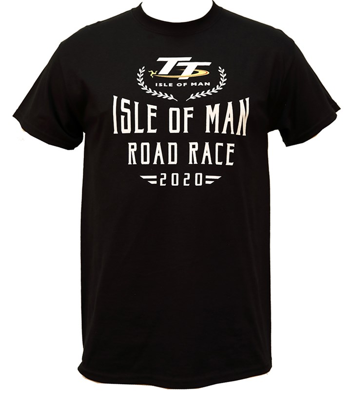 TT Isle of Man Road Race 2020 Laurels T-Shirt Black - click to enlarge